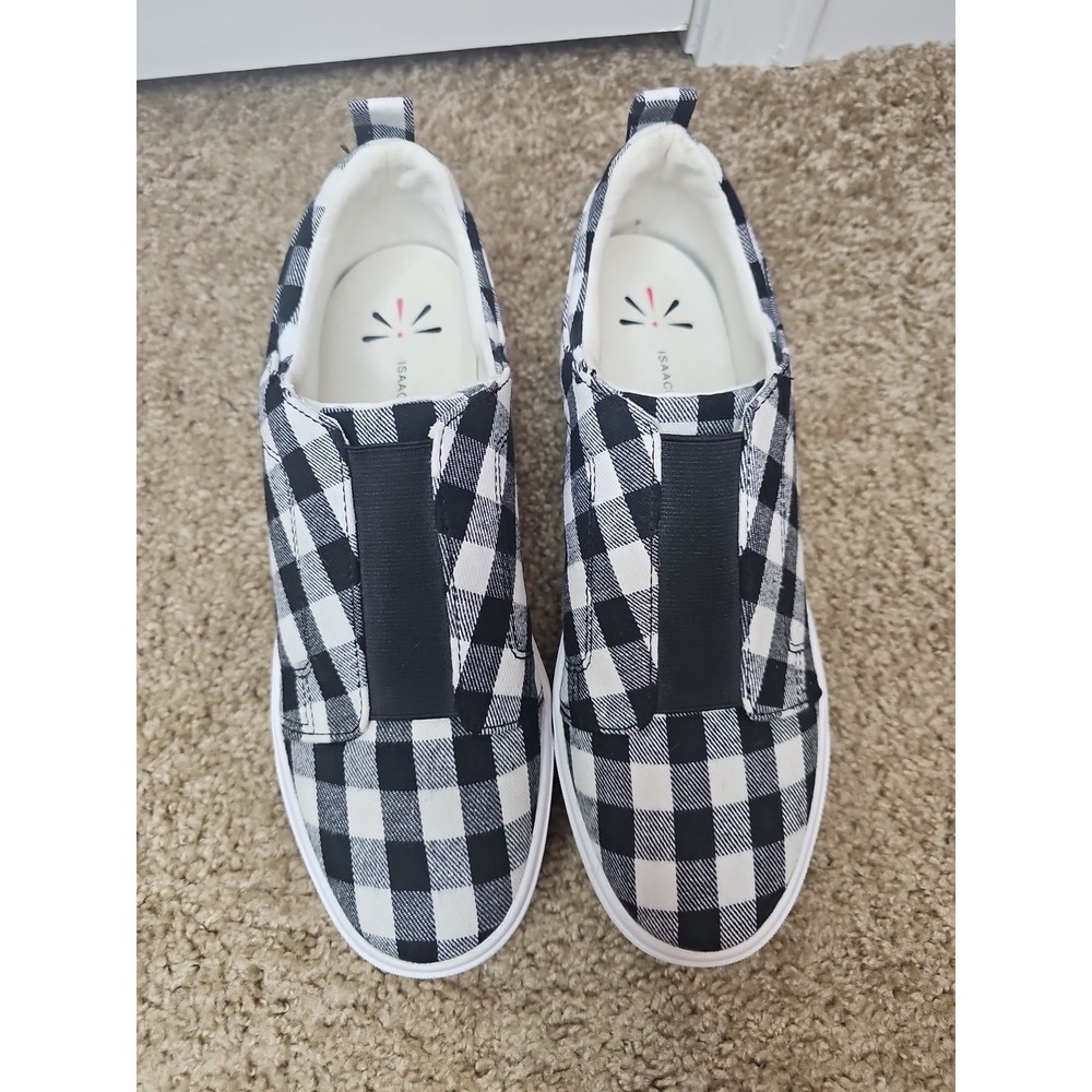Isaac Mizrahi Live! Gingham Canvas Slip On Sneakers Blue Size 9M